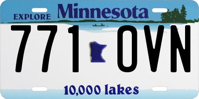 MN license plate 771OVN