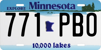 MN license plate 771PBO