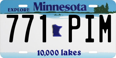MN license plate 771PIM