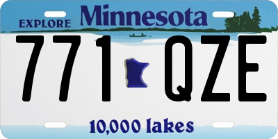 MN license plate 771QZE
