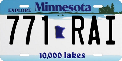 MN license plate 771RAI
