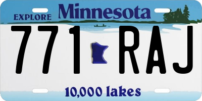 MN license plate 771RAJ