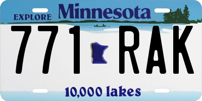 MN license plate 771RAK