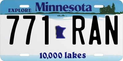 MN license plate 771RAN