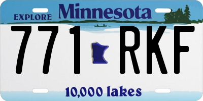 MN license plate 771RKF