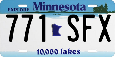 MN license plate 771SFX