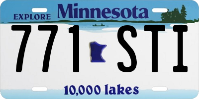 MN license plate 771STI