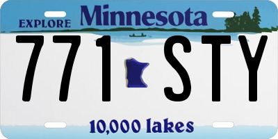 MN license plate 771STY