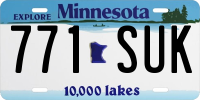 MN license plate 771SUK