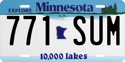 MN license plate 771SUM