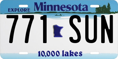 MN license plate 771SUN