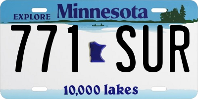 MN license plate 771SUR