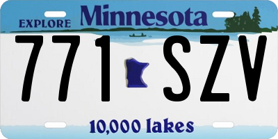 MN license plate 771SZV