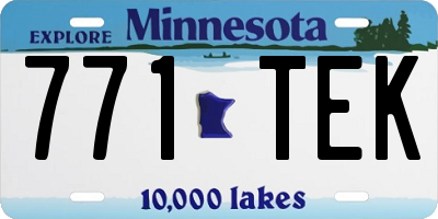 MN license plate 771TEK