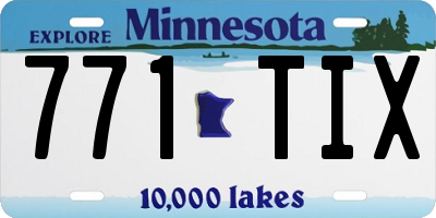 MN license plate 771TIX