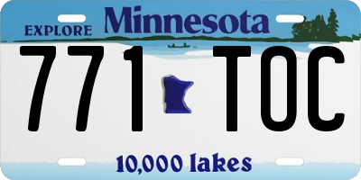 MN license plate 771TOC