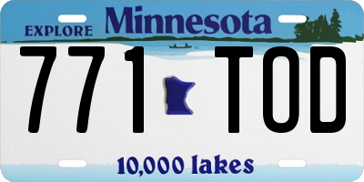 MN license plate 771TOD