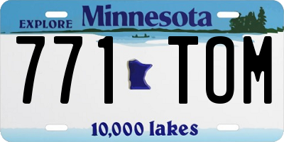 MN license plate 771TOM