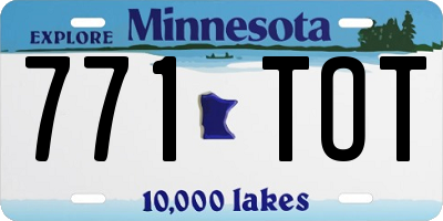 MN license plate 771TOT