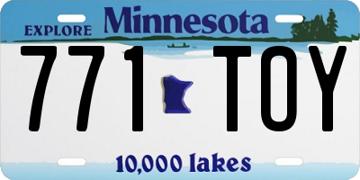 MN license plate 771TOY