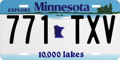 MN license plate 771TXV