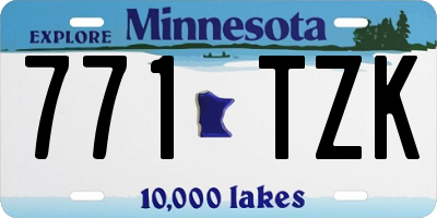MN license plate 771TZK