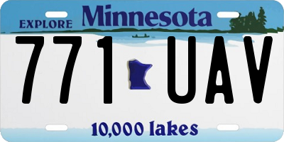 MN license plate 771UAV