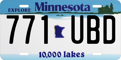 MN license plate 771UBD
