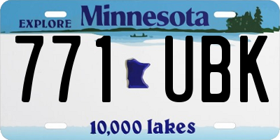 MN license plate 771UBK