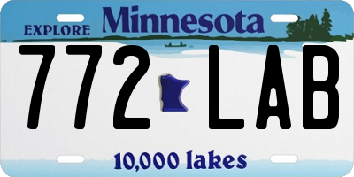 MN license plate 772LAB