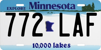 MN license plate 772LAF