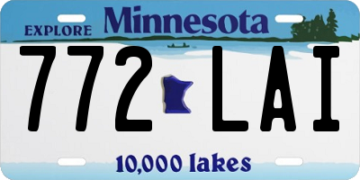 MN license plate 772LAI