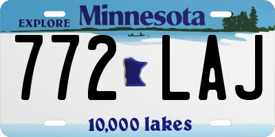 MN license plate 772LAJ