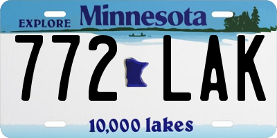 MN license plate 772LAK