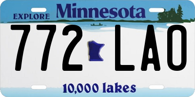 MN license plate 772LAO