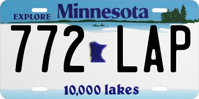 MN license plate 772LAP