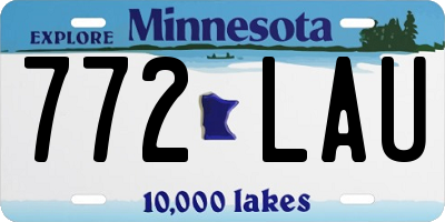 MN license plate 772LAU