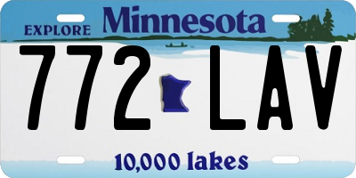 MN license plate 772LAV