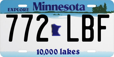 MN license plate 772LBF