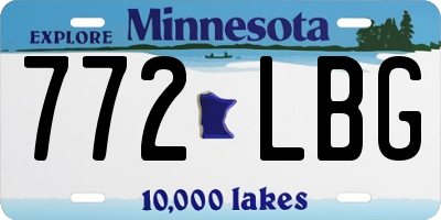 MN license plate 772LBG