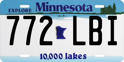 MN license plate 772LBI
