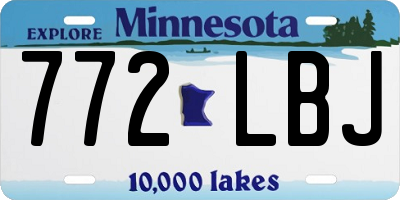 MN license plate 772LBJ