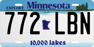 MN license plate 772LBN