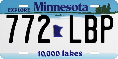 MN license plate 772LBP