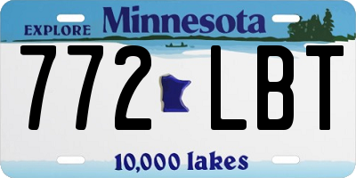 MN license plate 772LBT
