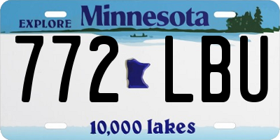 MN license plate 772LBU