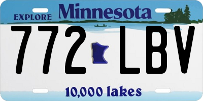 MN license plate 772LBV