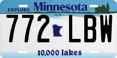 MN license plate 772LBW