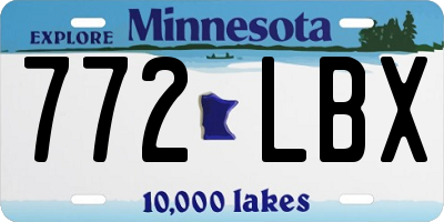 MN license plate 772LBX