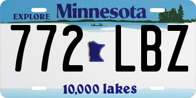 MN license plate 772LBZ